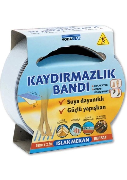 Vodaseal Islak Mekan Kaydırmazlık Bandı 36 mm 2,5 Metre modelleri