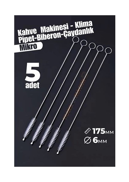 Bfs Mikro Fırça Klima Biberon Pipet Fırçası 5 Adet