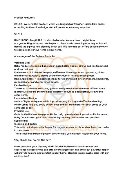 Bfs Mikro Fırça Klima Biberon Pipet Fırçası 5 Adet indirimleri