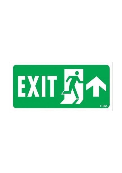 Exit Yukarı Sağ Ok Işaretli Uyarı Levhası 17,5X25 KOD:955