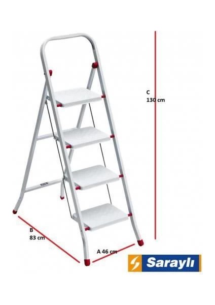 Bfs Saraylı Pratik Metal Merdiven Beyaz 4 Basamaklı fiyatları