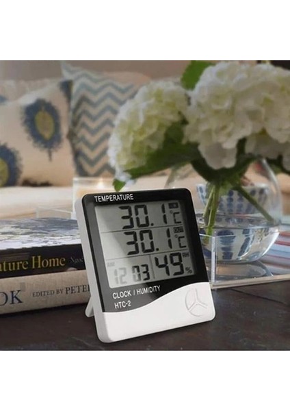 Bfs Iç ve Dış Ortam Sıcaklığını Ölçebilen LCD Ekran Saat Göstergeli Alarmlı Nem Ölçer Termometre fiyatları