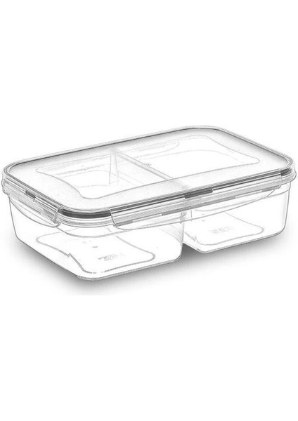 Bfs 2 Bölmeli Sızdırmaz Contalı Kilitli Kapaklı 1 Litre Erzak Saklama Kabı -LC505 indirimleri