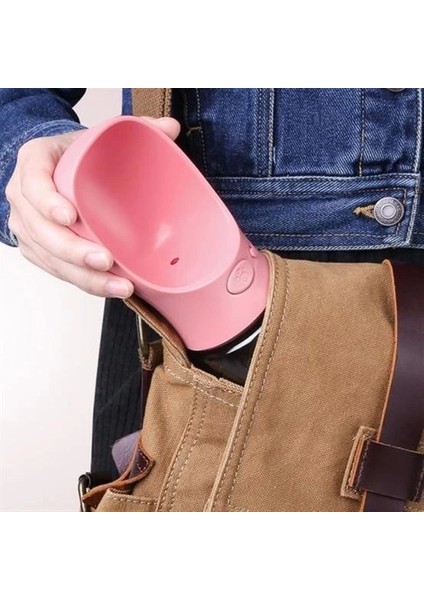 Bfs Taşınabilir Evcil Hayvan Suluğu Seyahat Kabı Kilitlenebilen Su Sızdırmaz Kap 350 ml