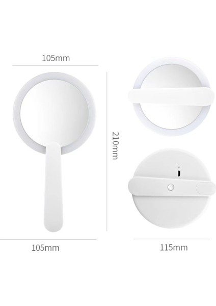 Katlanabilir Beyaz Renk El Tipi Işıklı LED Taşınabilir Makyaj Aynası modelleri