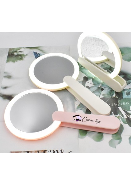 Katlanabilir Beyaz Renk El Tipi Işıklı LED Taşınabilir Makyaj Aynası fırsatları