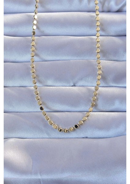 Bfs Pirinç Gold Renk Parçalı Ezme Kolye