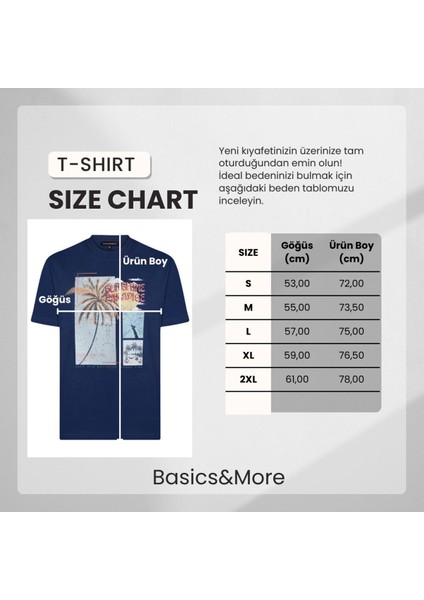 Erkek Lacivert Baskılı Pamuklu Tişört - Sunshine Paradise fırsatları