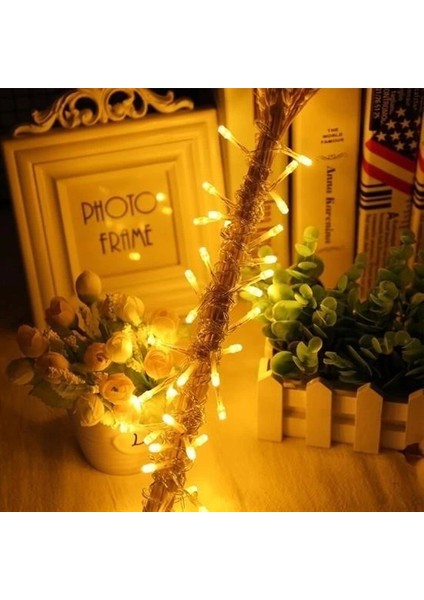 Bfs 10 Metre 100 Ledli 8 Fonksiyonlu Dekoratif Lambader Sarı Lamba