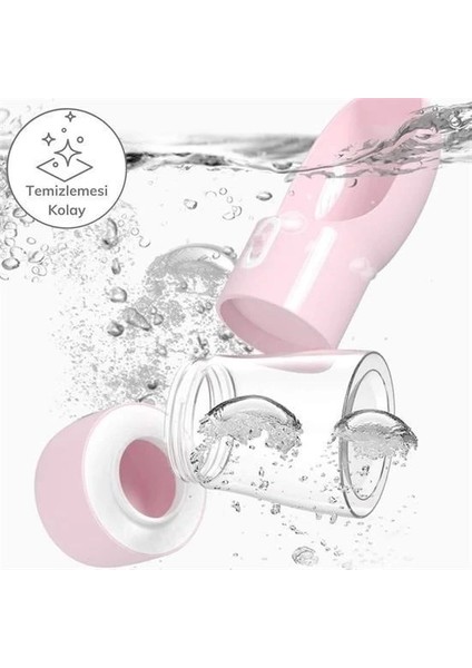 Bfs Taşınabilir Mama Hazneli Evcil Hayvan Suluğu Seyahat Kabı Kilitlenebilen Su Sızdırmaz 380ML