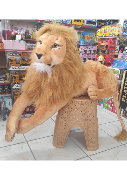 Berattoys Peluş Aslan 120 cm Dev Boy Aslan Hediyelik Peluş Oyuncak Aslan