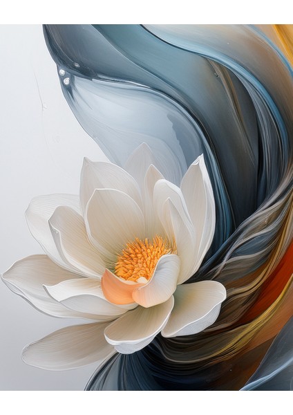 Metal Çerçeveli Gerçek Camlı Tablo - Dijital Baskı - Nilüfer -1