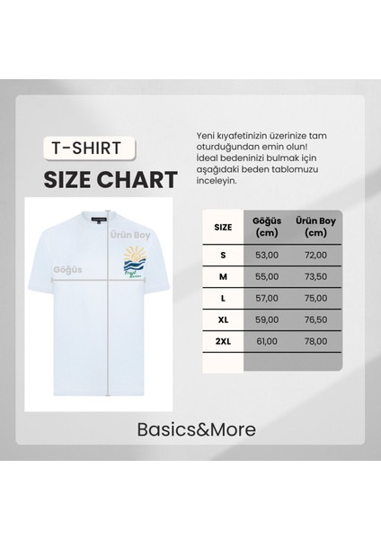 Erkek Mavi Baskılı Pamuklu Tişört - French Riviera fırsatları