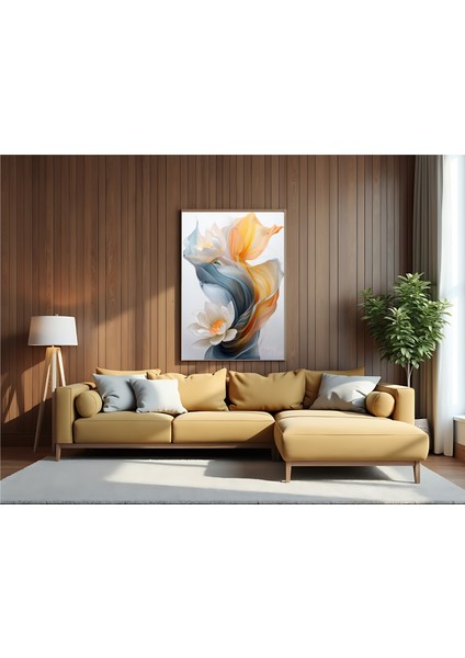 Metal Çerçeveli Gerçek Camlı Tablo - Dijital Baskı - Nilüfer -1