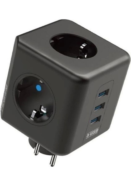 Bfs Isıya Dayanıklı Termal Akım Korumalı ve Çocuk Korumalı 3 Priz Girişli 3 USB Girişli Küp Priz fiyatları