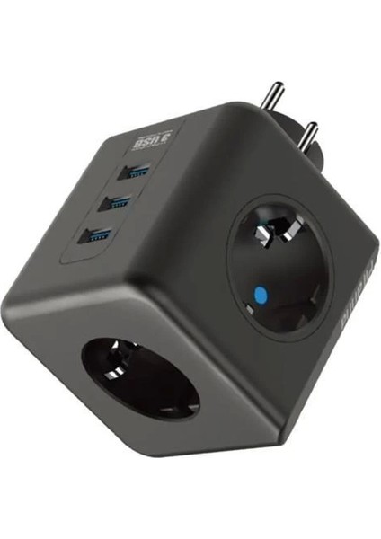Bfs Isıya Dayanıklı Termal Akım Korumalı ve Çocuk Korumalı 3 Priz Girişli 3 USB Girişli Küp Priz modelleri