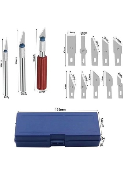 Bfs Zanaat 16 Parça Hobi Gravür Ahşap Heykel Çömlek Oyma Şekil Verme 13 Maket Bıçak Neşter Seti modelleri