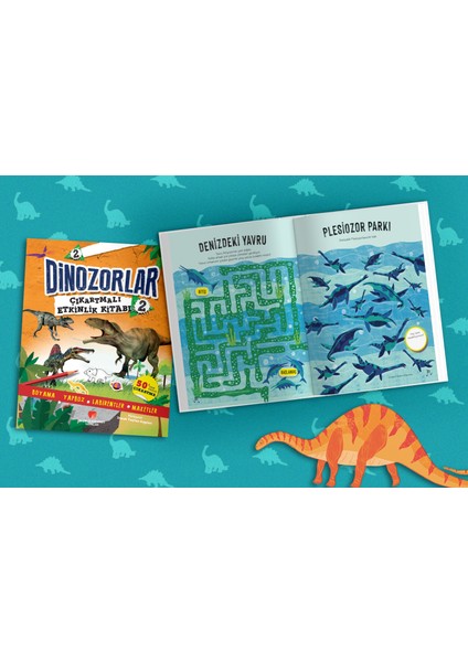 Dinozorlar Çıkartmalı Etkinlik Kitabı 2 - Penny Worms fiyatları