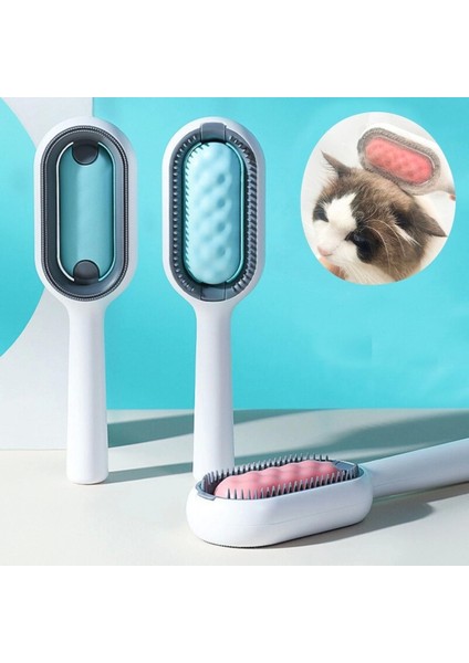 Evcil Hayvanlar Için Çift Taraflı Pet Fırçası Nemli Tüy Tarama Tarağı
