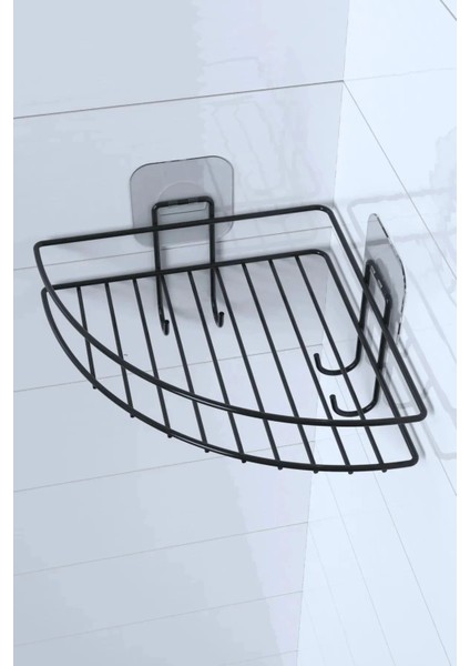 Bfs Yapışkanlı Banyo Köşeliği Kancalı Köşe Rafı Duş Şampuanlık Duvar Düzenleyici Organizer Raf