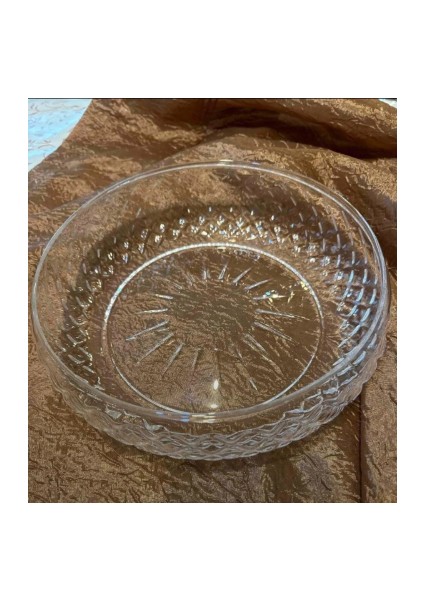 Desenli 24 cm Cam Salata Sunum Kasesi modelleri