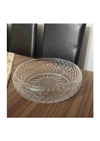 Desenli 24 cm Cam Salata Sunum Kasesi fırsatları