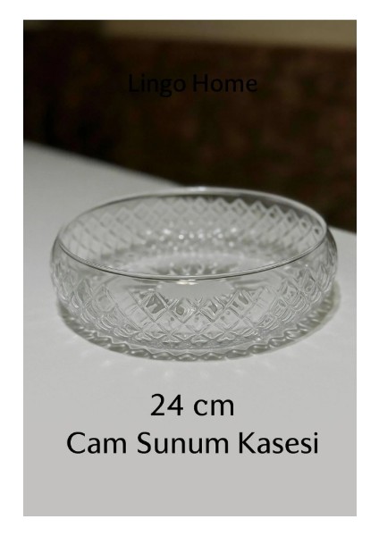 Desenli 24 cm Cam Salata Sunum Kasesi indirimleri