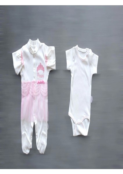 Pembe Nakışlı Masal Zıbın Takımı