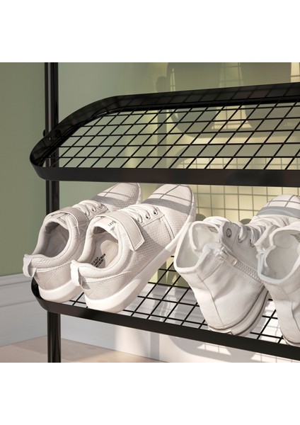 Älganäs Ayakkabılık 76 x 24 x 59 cm Siyah 8 Çift Kapasiteli Çelik Yer Tasarruflu fiyatları