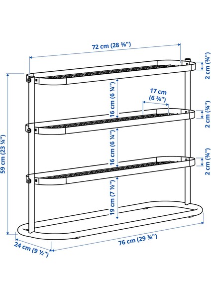 Älganäs Ayakkabılık 76 x 24 x 59 cm Siyah 8 Çift Kapasiteli Çelik Yer Tasarruflu modelleri