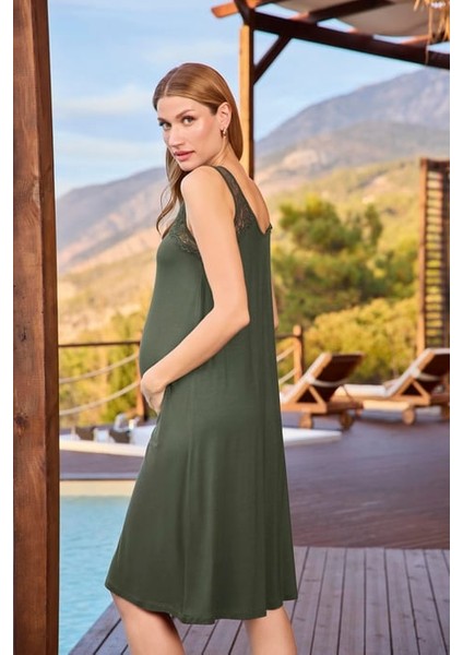 Monamise Etnik Desenli ve Dantelli Hamile Lohusa Sabahlık Takımı fiyatları