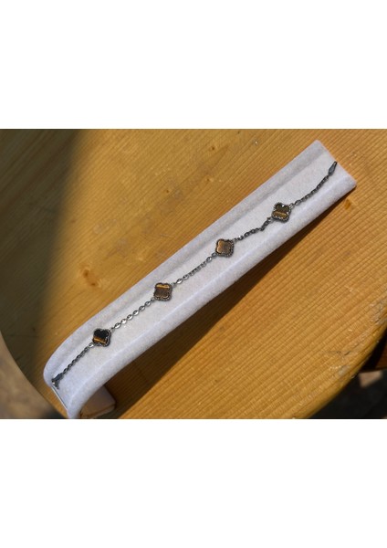 10 mm Yonca Kaplan Gözü Model Gümüş Kadın Bileklik fiyatları