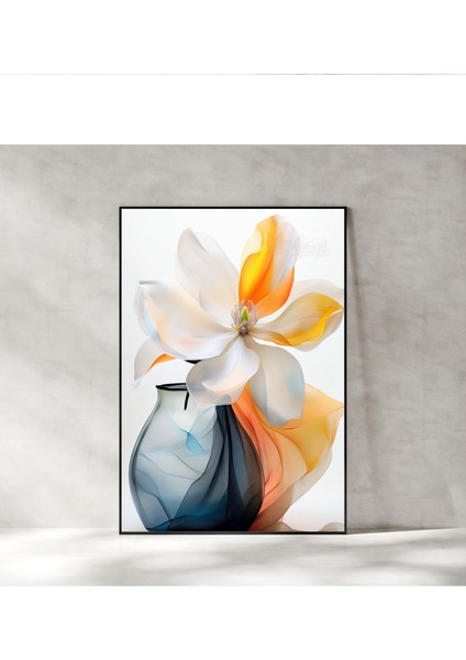 Metal Çerçeveli Gerçek Camlı Tablo - Dijital Baskı - Manolya fırsatları