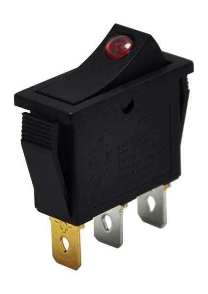 Tekli Dar Nokta Işıklı Anahtar Kırmızı - 10 Adet