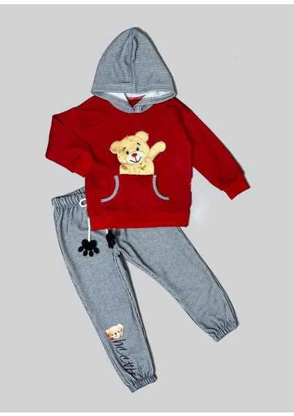 Yumuşak Yünlü Kışlık Kapşonlu Çocuk Takımı modelleri