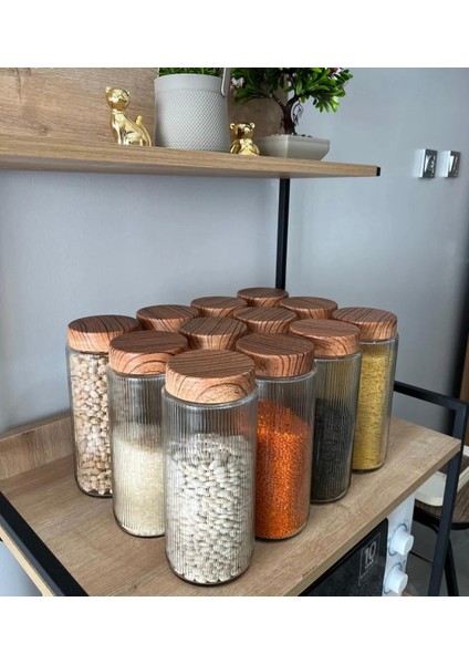 12 Adet 1.5 Litrelik Cam Kavanoz -Büyük Boy Erzak Saklama Seti modelleri