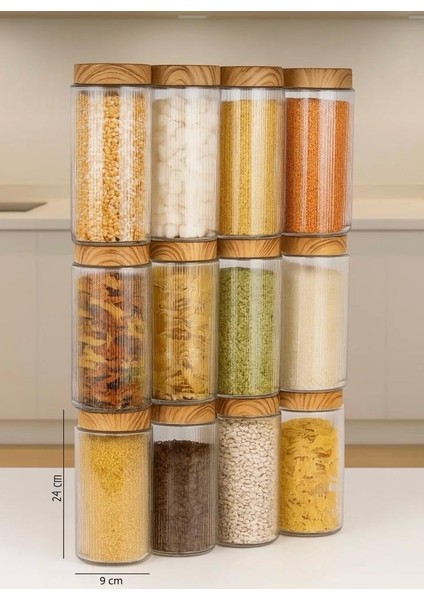12 Adet 1.5 Litrelik Cam Kavanoz -Büyük Boy Erzak Saklama Seti indirimleri