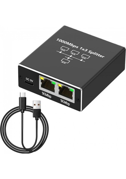 Ethernet Çoklayıcı Splitter 1 Giriş 3 Çıkış RJ45 Gigabit 1000 Mbps indirimleri