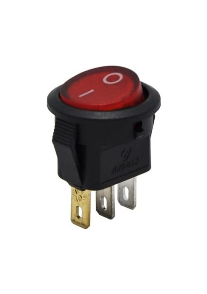 Yuvarlak Mini Anahtar Işıklı 220V 3p - 10 Adet