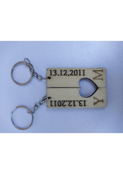 Çiftlere Özel Yazılı Ahşap Anahtarlık – Kalp Detaylı Lazer Kesim – Kavak Kontraplak fiyatları