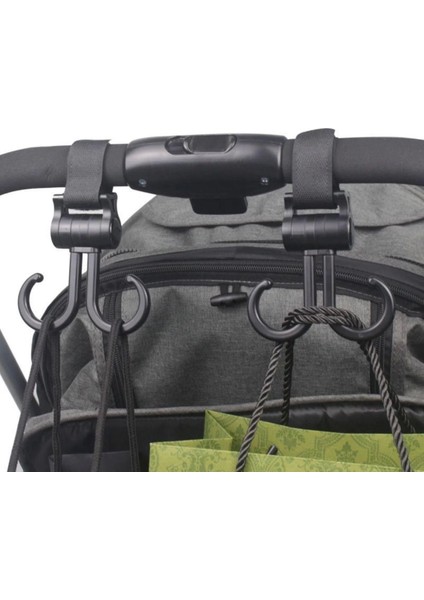 2li Bebek Arabasına Uyumlu Cırtlı Eşya Taşıma Aparatı 360 Derece Dönebilen Plastik Kanca fiyatları