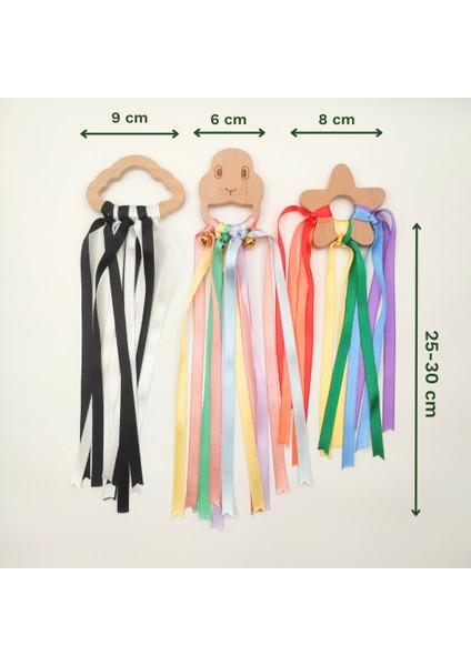 Montessori Duyusal Kurdeleli Halka Seti | 0-12 Ay Bebekler Için Ahşap, Kurdele ve Çıngıraklı Eğitici Oyuncak fiyatları