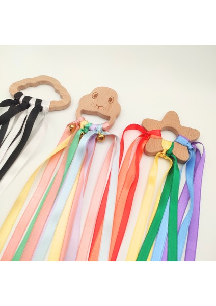 Montessori Duyusal Kurdeleli Halka Seti | 0-12 Ay Bebekler Için Ahşap, Kurdele ve Çıngıraklı Eğitici Oyuncak indirimleri