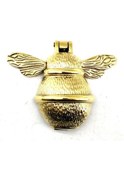 Bfs Antika Tarz Dekoratif Pirinç Arı Kapı Tokmağı, Taktak - KÜÇÜK,123X150MM, Sarı