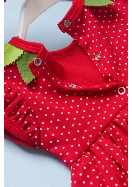 Sevimli Çilek Desenli Kısa Kollu Çocuk Elbisesi indirimleri