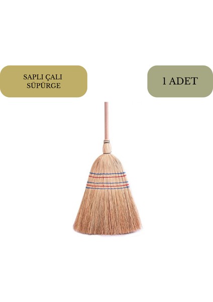 Ahşap Saplı Çalı Çırpı Bahçe Çöpçü Süpürgesi