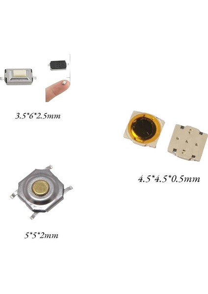 233 Parça Tact Switch, Push Buton Seti – Smd ve Tht Mikro Buton Anahtar Çeşitleri modelleri