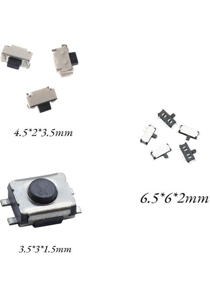 233 Parça Tact Switch, Push Buton Seti – Smd ve Tht Mikro Buton Anahtar Çeşitleri indirimleri