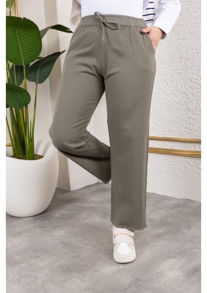 Beli Lastikli Keten Pantolon - Haki / A0104 fiyatları