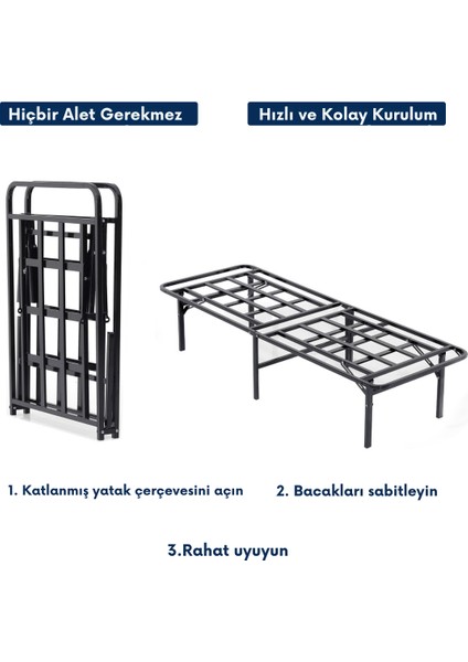 Smart Base Tek Kişilik Katlanır Metal Karyola